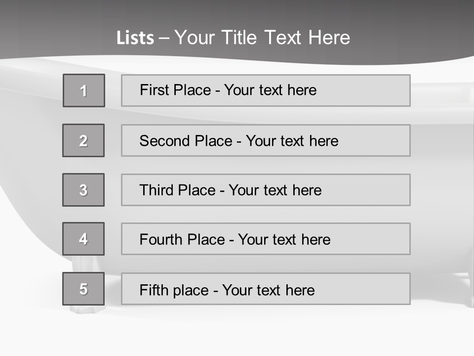 A Bathtub On A Gray And White Background PowerPoint Template
