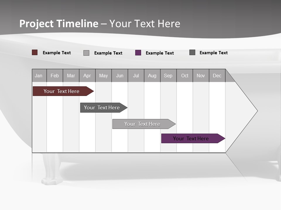 A Bathtub On A Gray And White Background PowerPoint Template