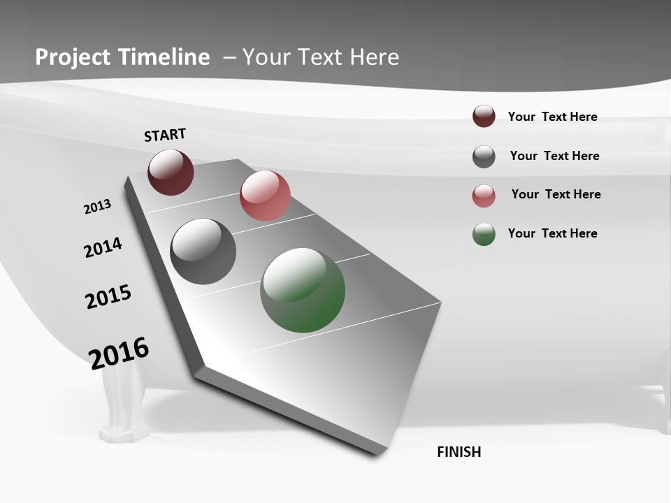 A Bathtub On A Gray And White Background PowerPoint Template