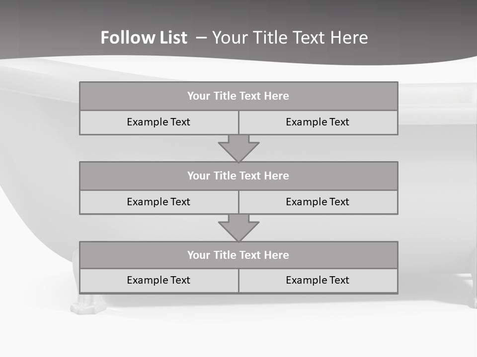 A Bathtub On A Gray And White Background PowerPoint Template