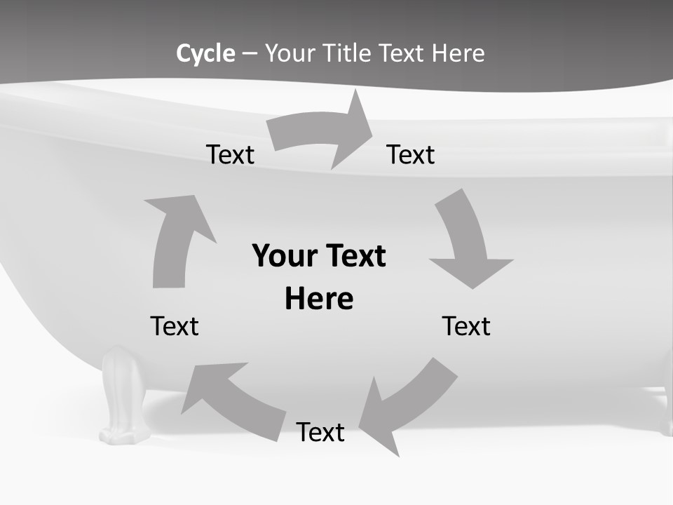A Bathtub On A Gray And White Background PowerPoint Template
