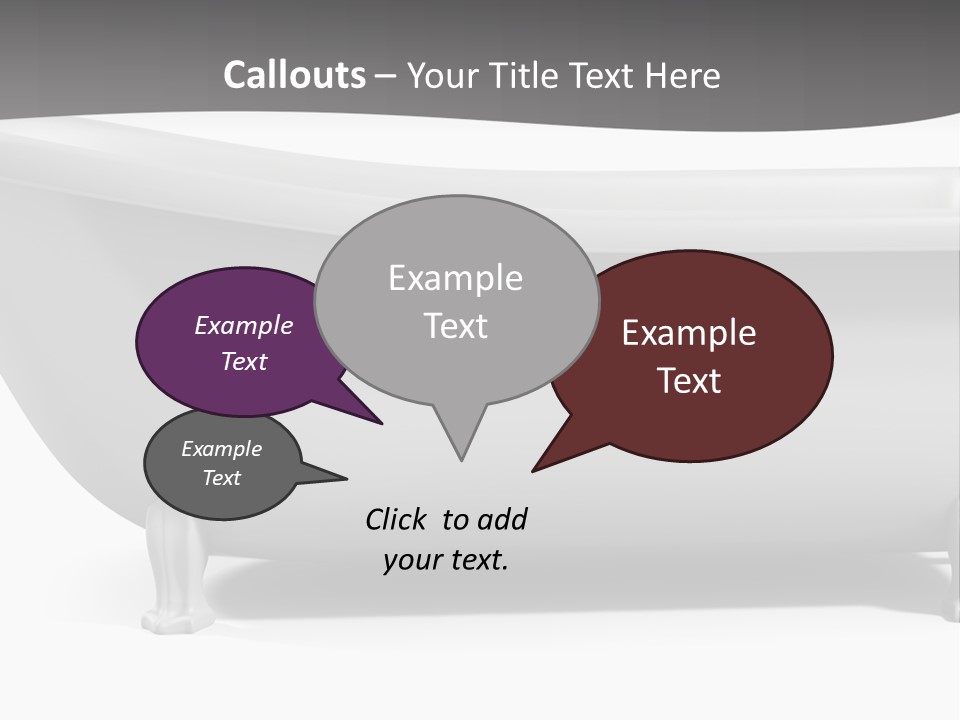A Bathtub On A Gray And White Background PowerPoint Template