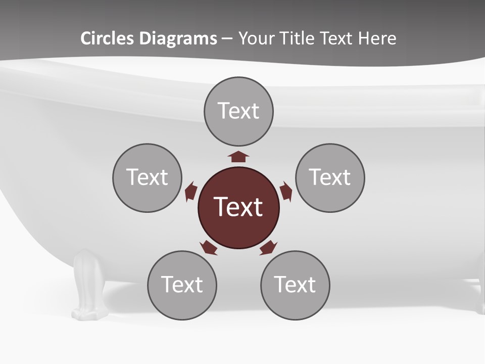 A Bathtub On A Gray And White Background PowerPoint Template