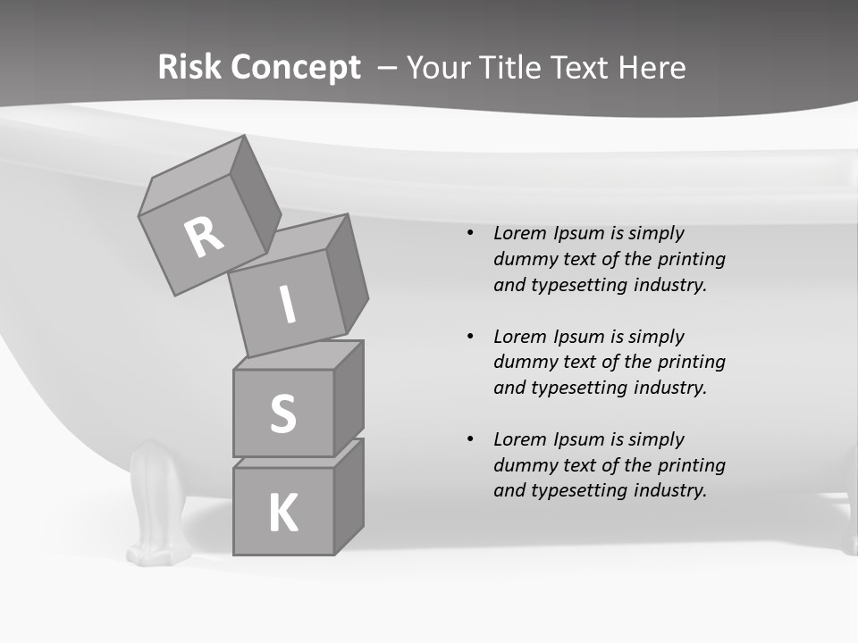 A Bathtub On A Gray And White Background PowerPoint Template