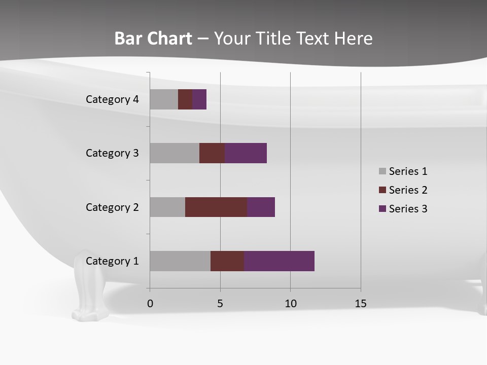 A Bathtub On A Gray And White Background PowerPoint Template