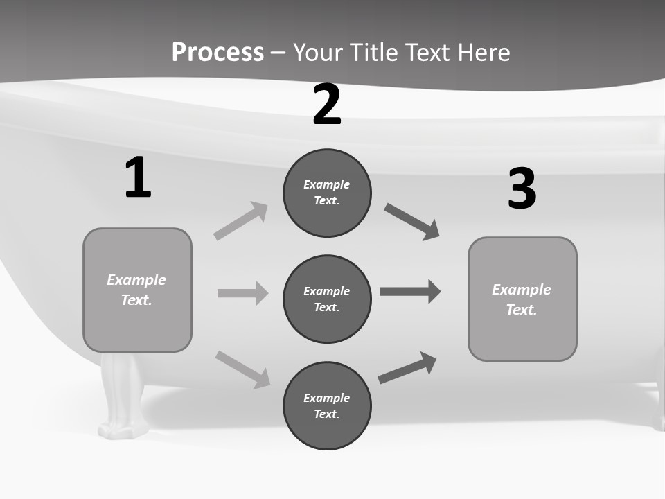 A Bathtub On A Gray And White Background PowerPoint Template
