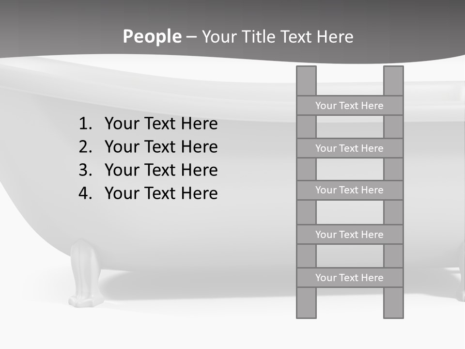 A Bathtub On A Gray And White Background PowerPoint Template