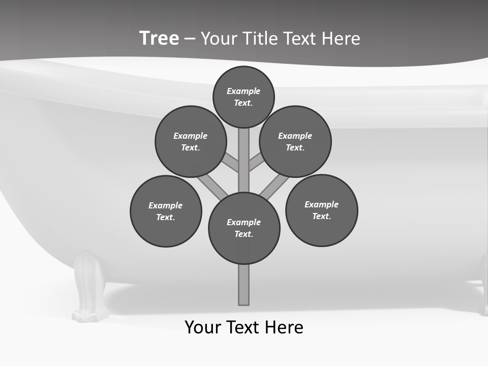 A Bathtub On A Gray And White Background PowerPoint Template