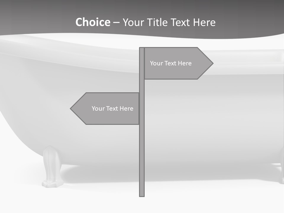 A Bathtub On A Gray And White Background PowerPoint Template