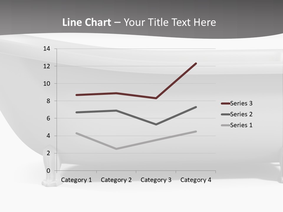 A Bathtub On A Gray And White Background PowerPoint Template