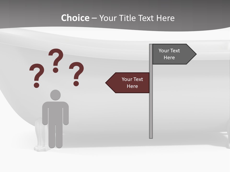 A Bathtub On A Gray And White Background PowerPoint Template