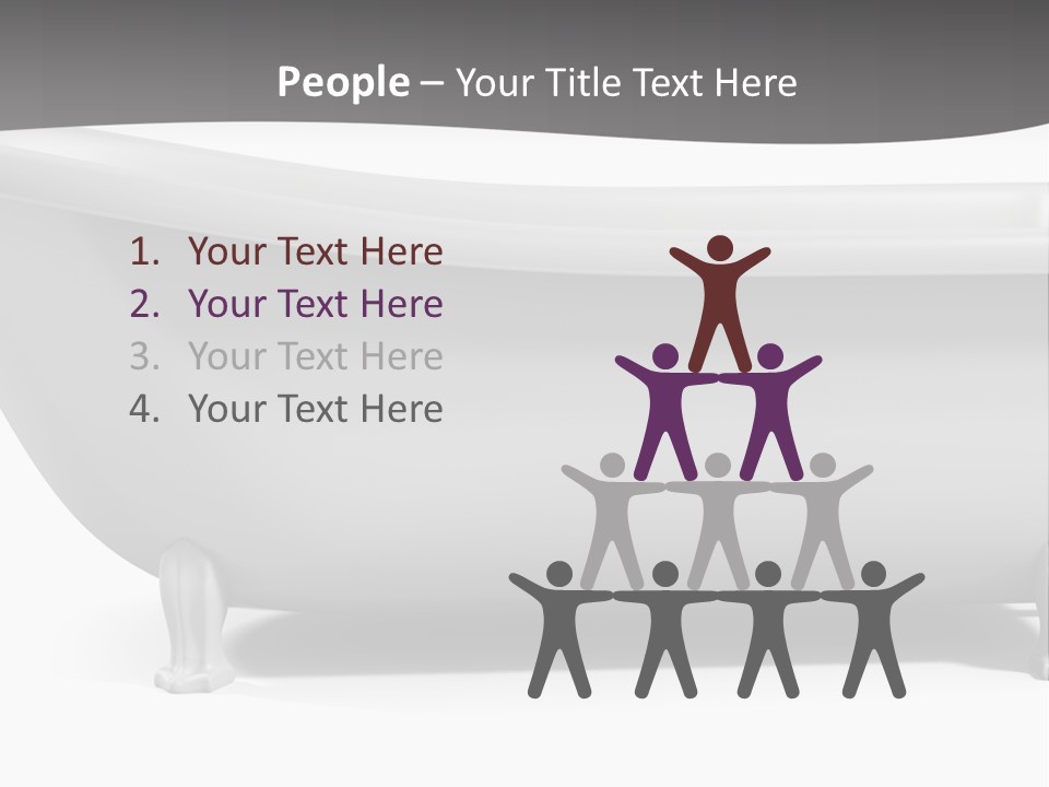 A Bathtub On A Gray And White Background PowerPoint Template