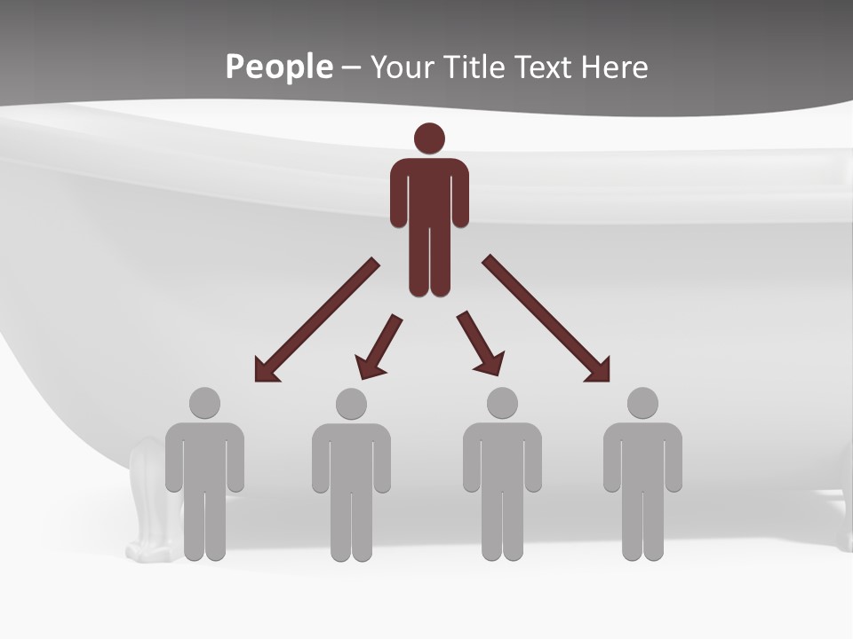 A Bathtub On A Gray And White Background PowerPoint Template