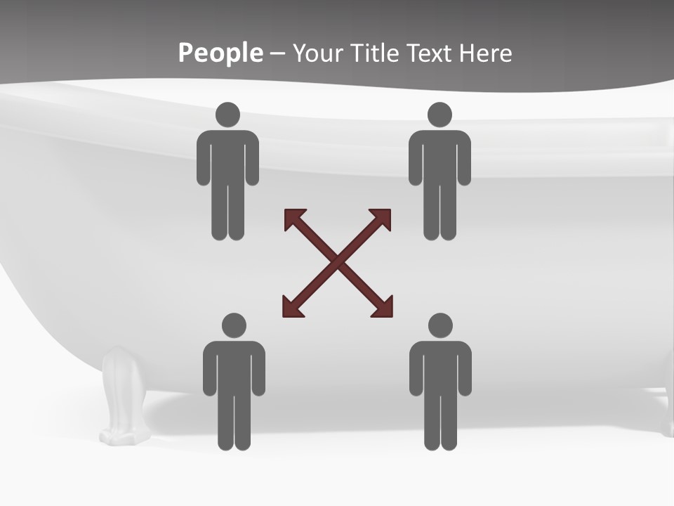 A Bathtub On A Gray And White Background PowerPoint Template