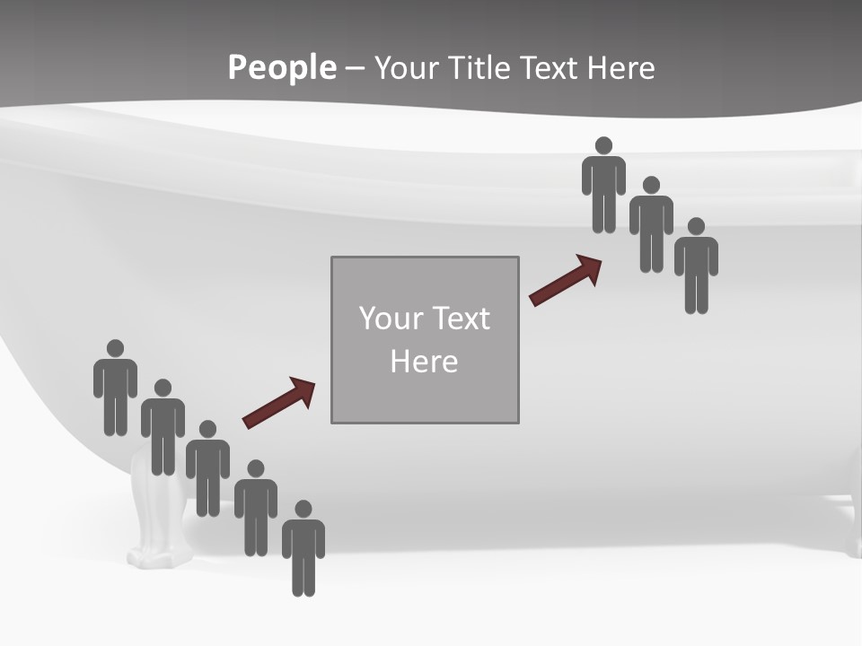 A Bathtub On A Gray And White Background PowerPoint Template