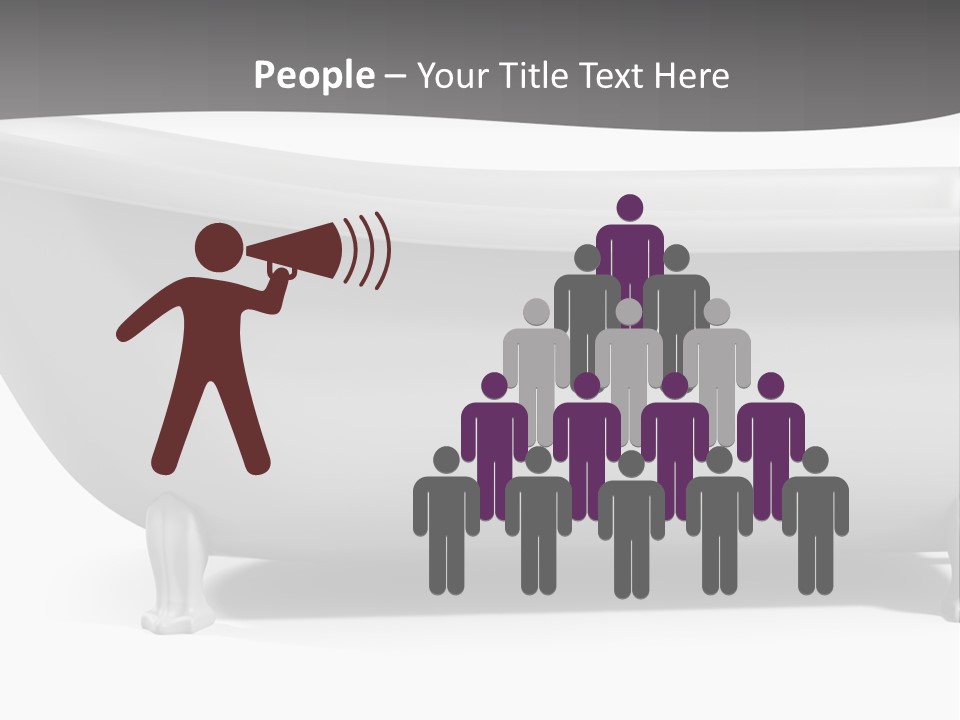 A Bathtub On A Gray And White Background PowerPoint Template