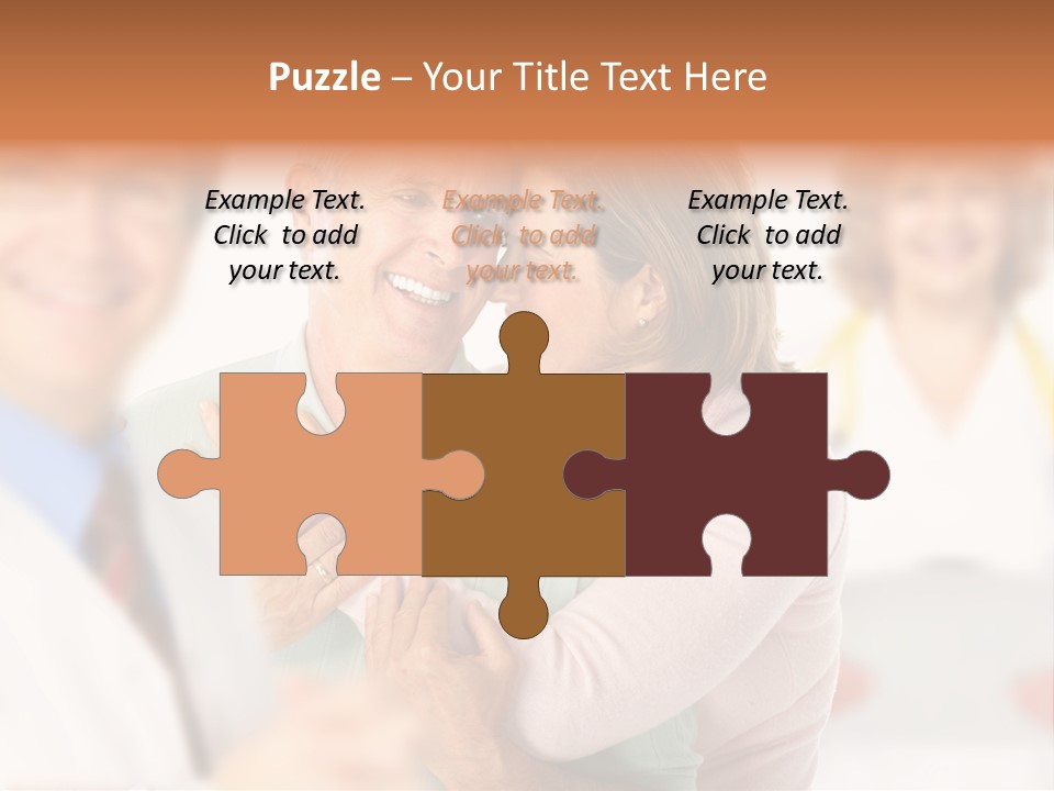 A Man And Woman Hugging Each Other In Front Of A Group Of People PowerPoint Template