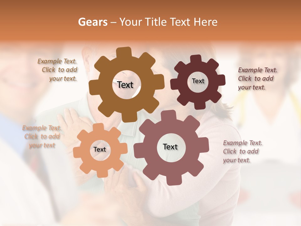 A Man And Woman Hugging Each Other In Front Of A Group Of People PowerPoint Template