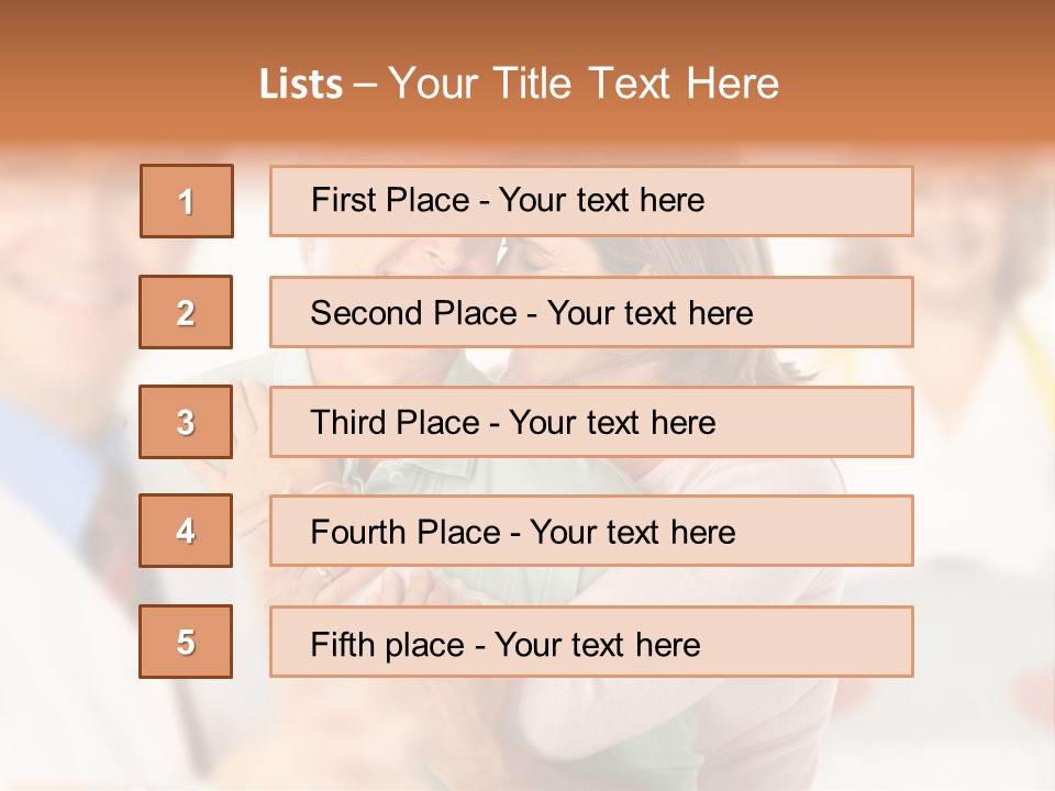 A Man And Woman Hugging Each Other In Front Of A Group Of People PowerPoint Template