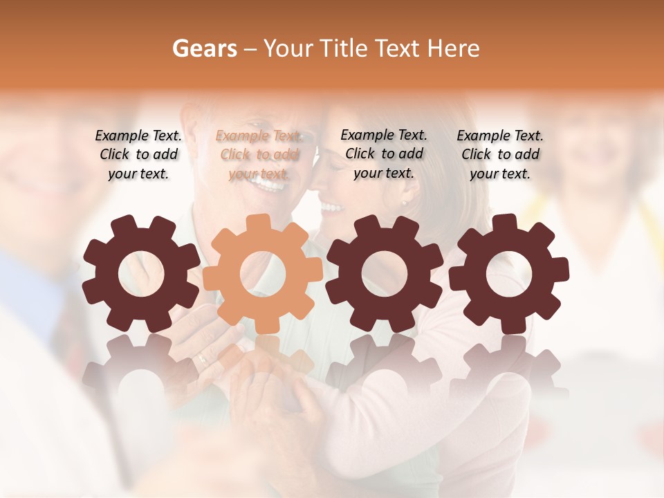 A Man And Woman Hugging Each Other In Front Of A Group Of People PowerPoint Template