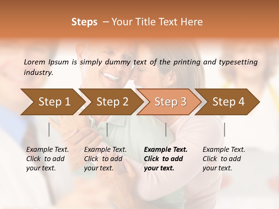 A Man And Woman Hugging Each Other In Front Of A Group Of People PowerPoint Template