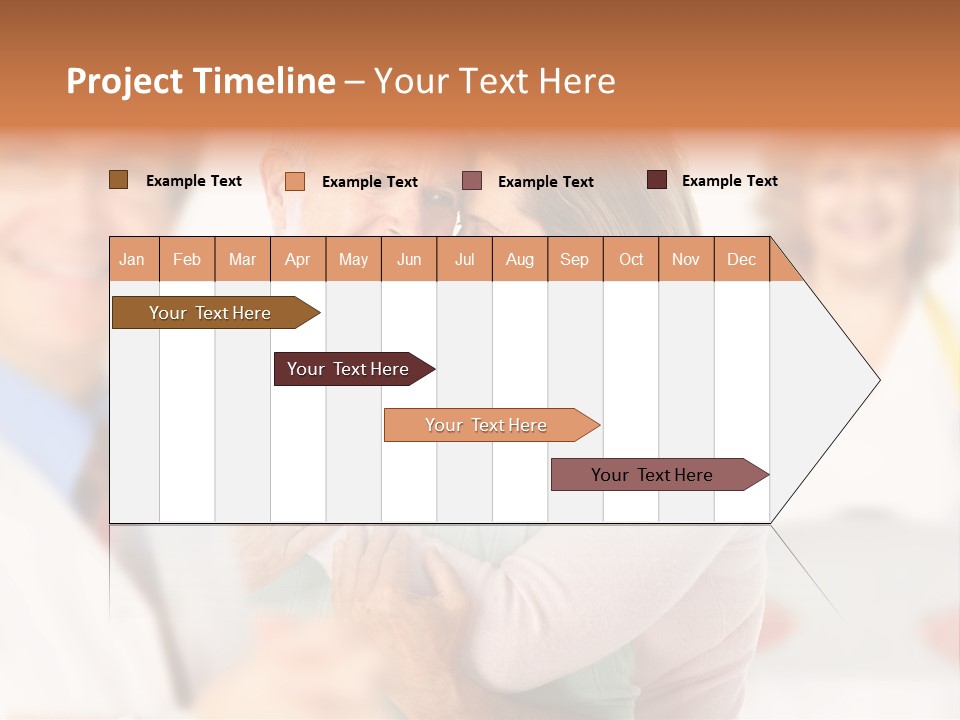 A Man And Woman Hugging Each Other In Front Of A Group Of People PowerPoint Template