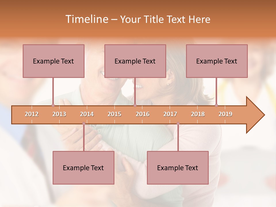 A Man And Woman Hugging Each Other In Front Of A Group Of People PowerPoint Template