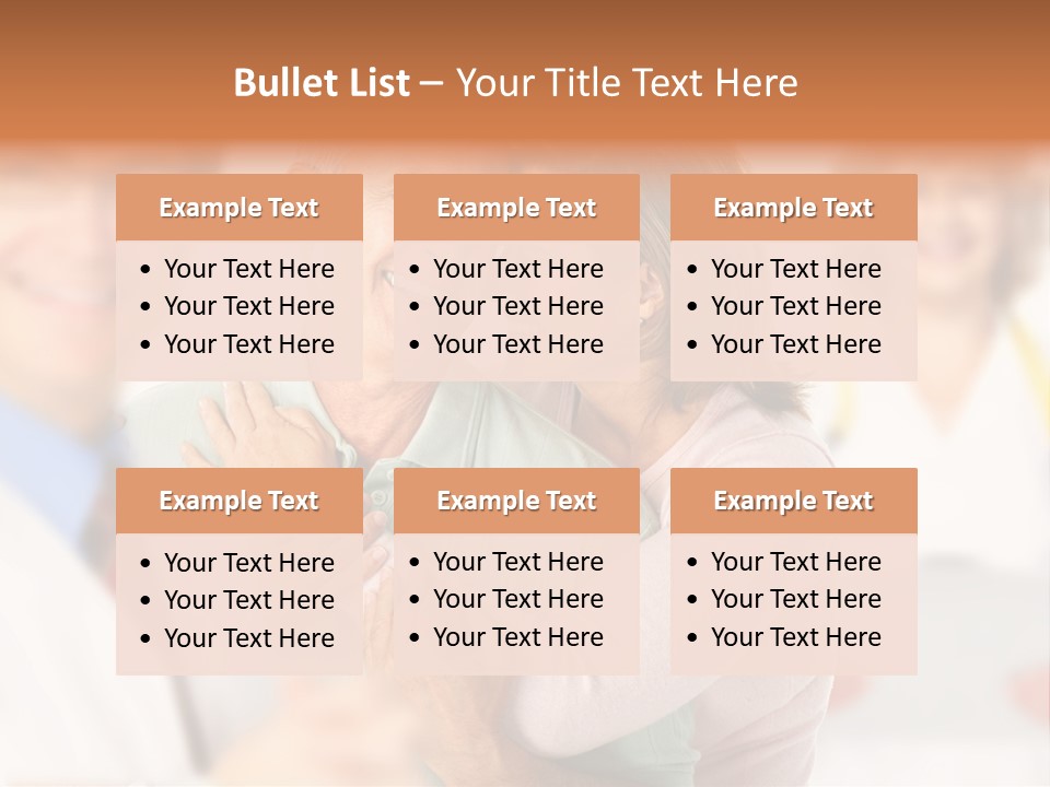 A Man And Woman Hugging Each Other In Front Of A Group Of People PowerPoint Template