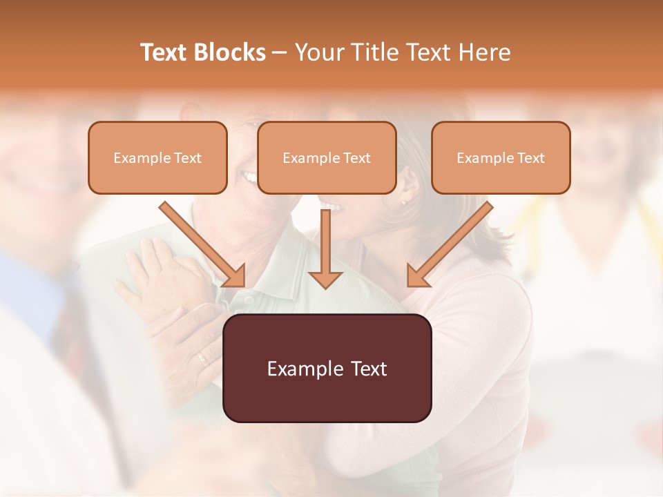 A Man And Woman Hugging Each Other In Front Of A Group Of People PowerPoint Template