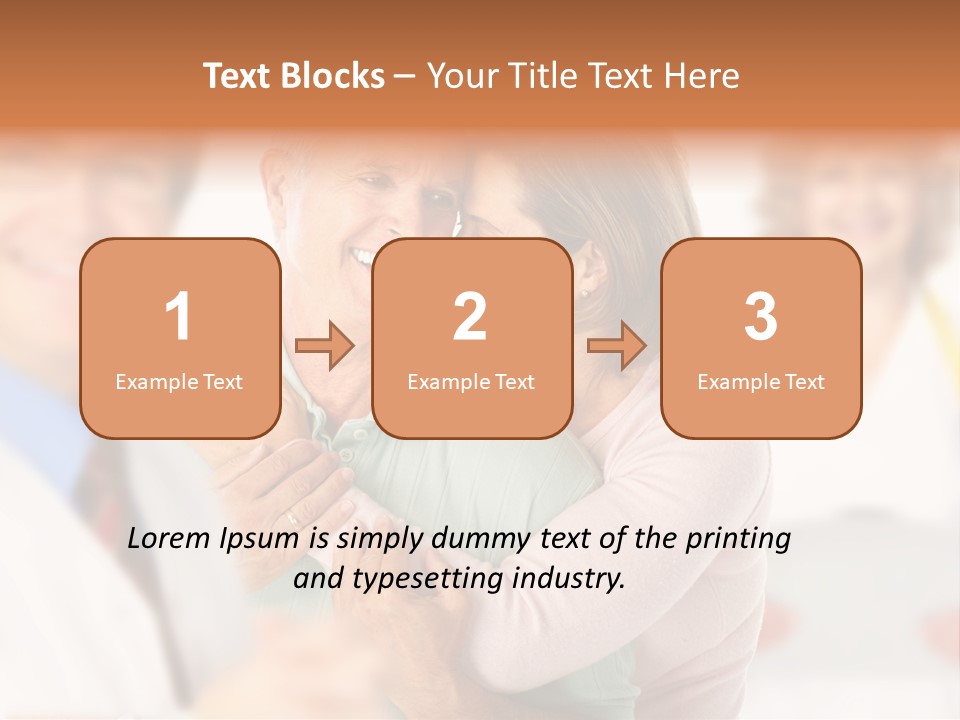 A Man And Woman Hugging Each Other In Front Of A Group Of People PowerPoint Template