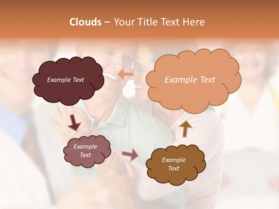 A Man And Woman Hugging Each Other In Front Of A Group Of People PowerPoint Template