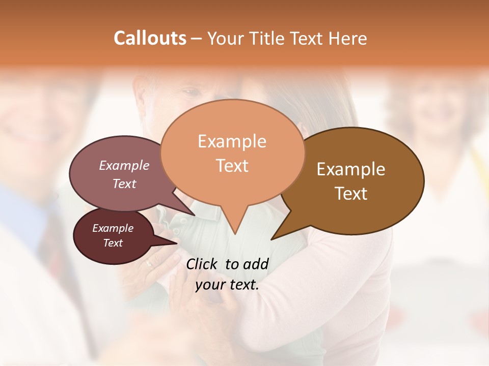 A Man And Woman Hugging Each Other In Front Of A Group Of People PowerPoint Template