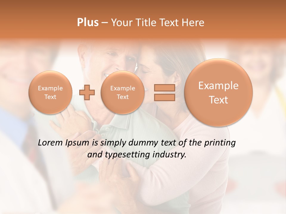 A Man And Woman Hugging Each Other In Front Of A Group Of People PowerPoint Template