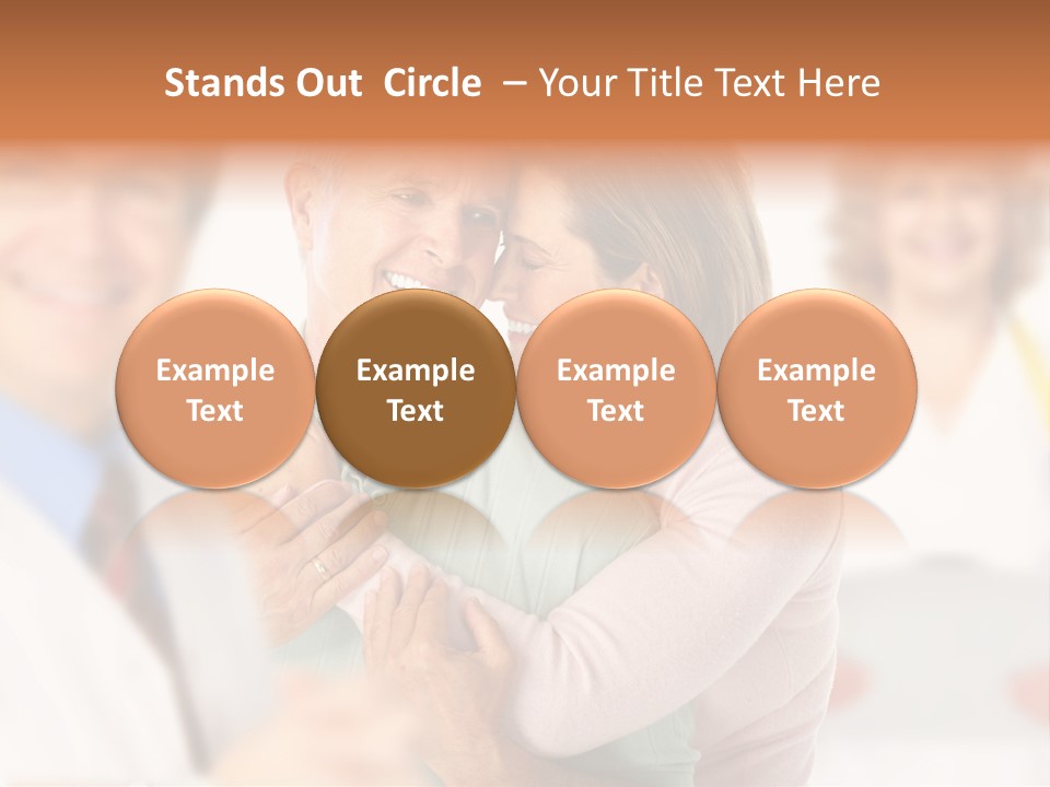 A Man And Woman Hugging Each Other In Front Of A Group Of People PowerPoint Template