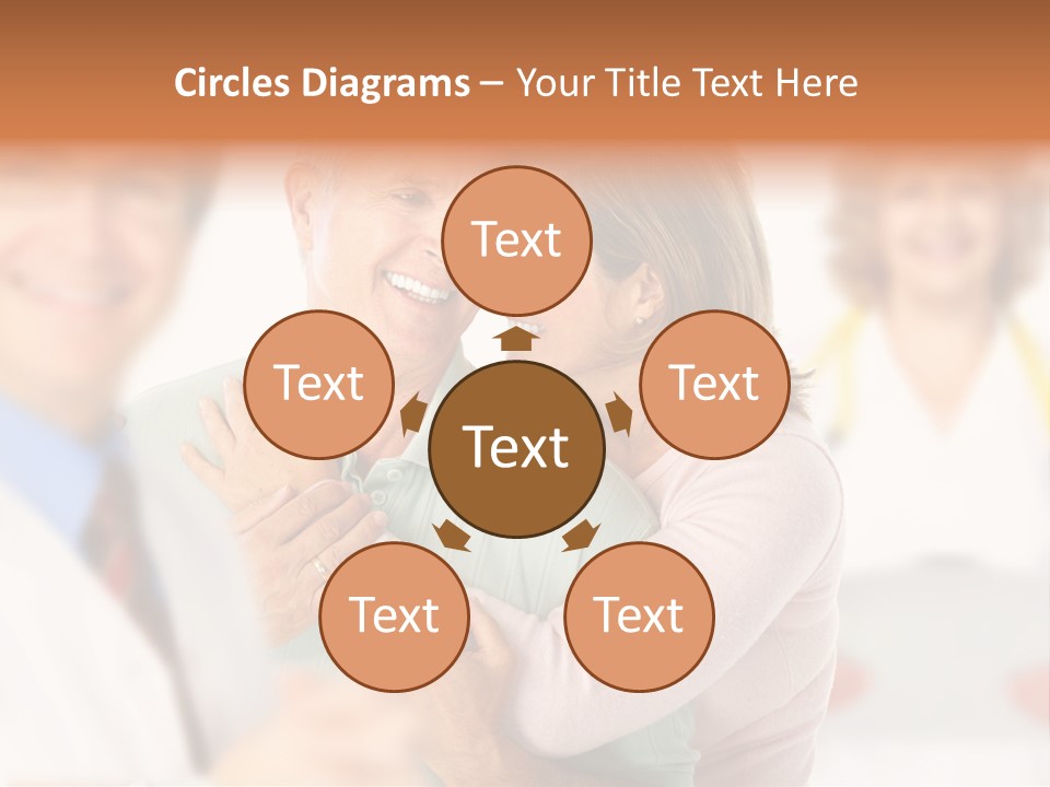 A Man And Woman Hugging Each Other In Front Of A Group Of People PowerPoint Template