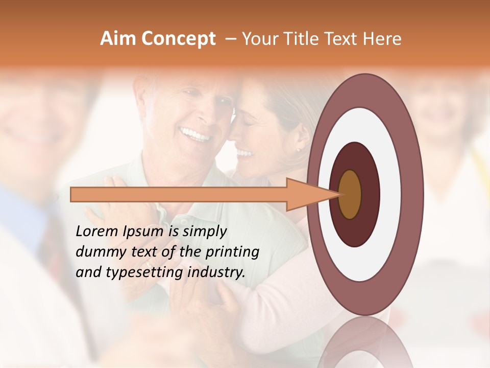 A Man And Woman Hugging Each Other In Front Of A Group Of People PowerPoint Template