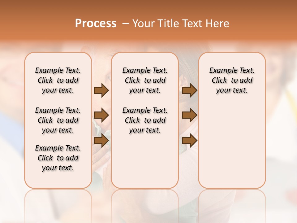 A Man And Woman Hugging Each Other In Front Of A Group Of People PowerPoint Template