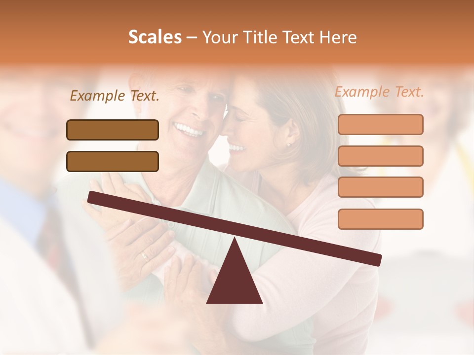 A Man And Woman Hugging Each Other In Front Of A Group Of People PowerPoint Template