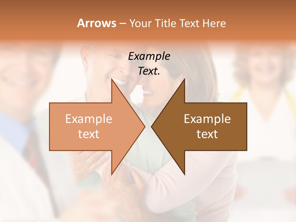 A Man And Woman Hugging Each Other In Front Of A Group Of People PowerPoint Template