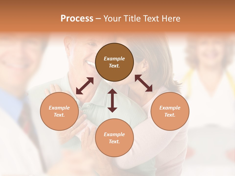 A Man And Woman Hugging Each Other In Front Of A Group Of People PowerPoint Template