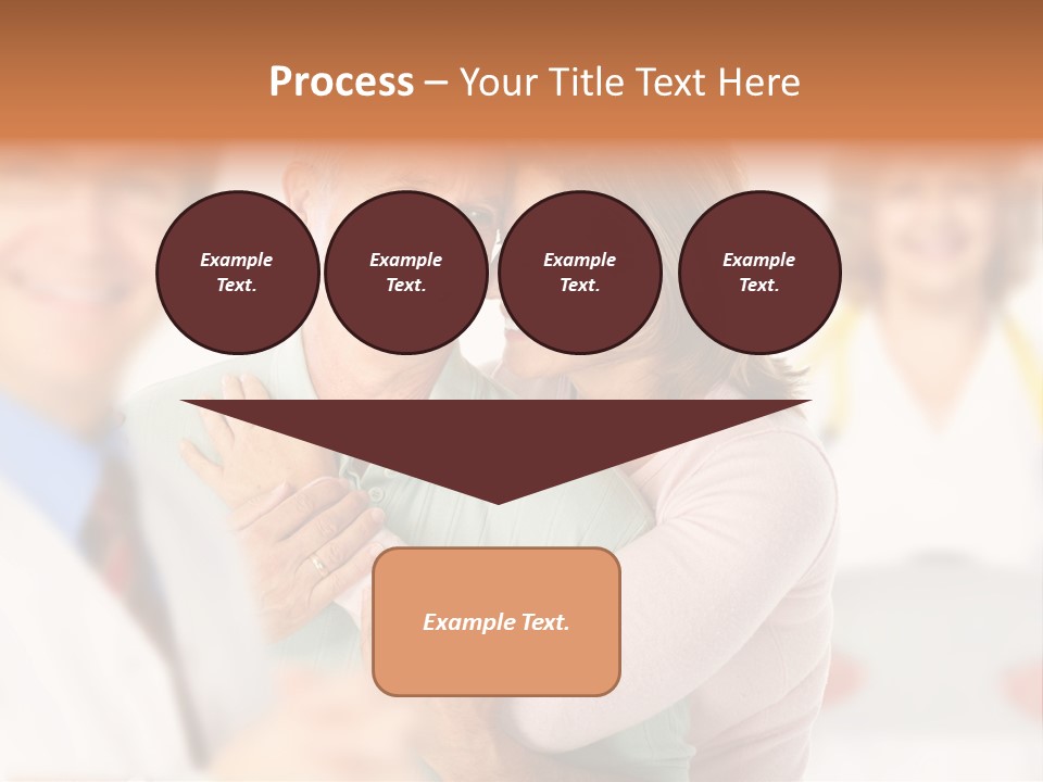 A Man And Woman Hugging Each Other In Front Of A Group Of People PowerPoint Template