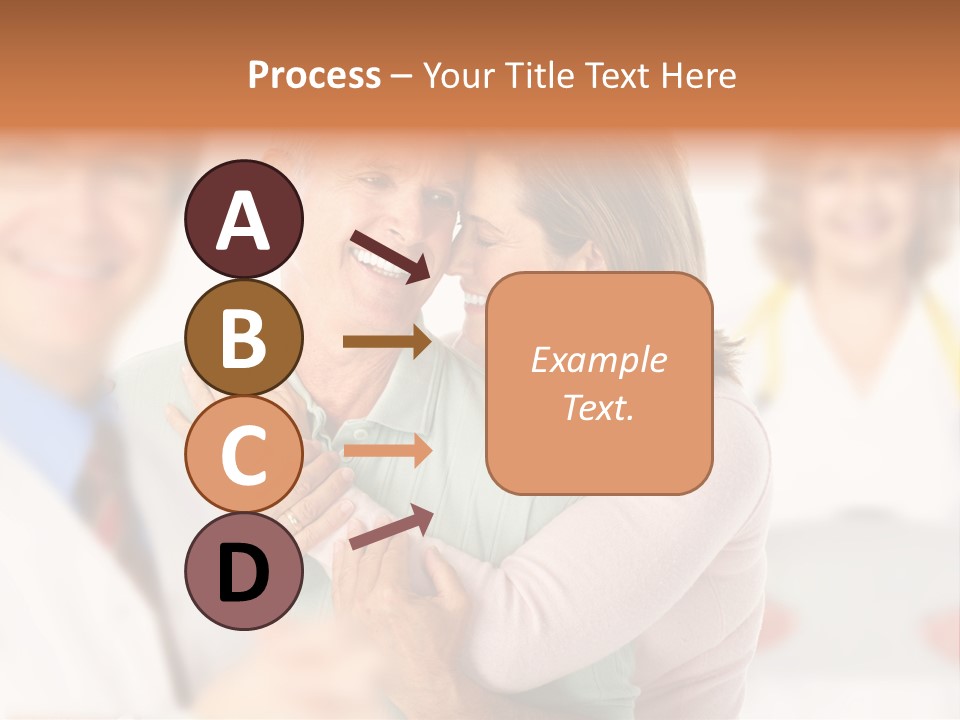 A Man And Woman Hugging Each Other In Front Of A Group Of People PowerPoint Template