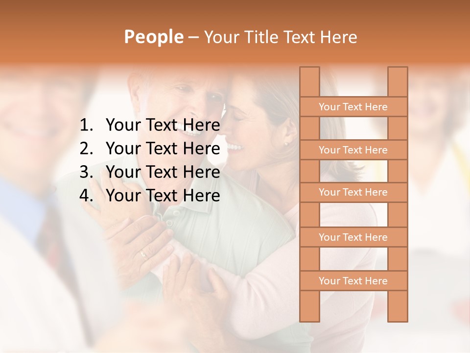 A Man And Woman Hugging Each Other In Front Of A Group Of People PowerPoint Template