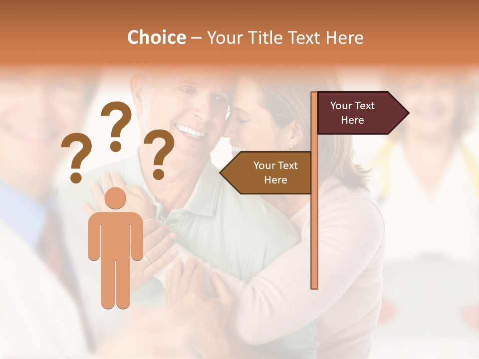 A Man And Woman Hugging Each Other In Front Of A Group Of People PowerPoint Template