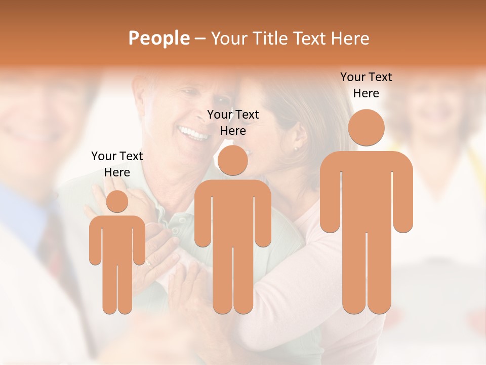 A Man And Woman Hugging Each Other In Front Of A Group Of People PowerPoint Template