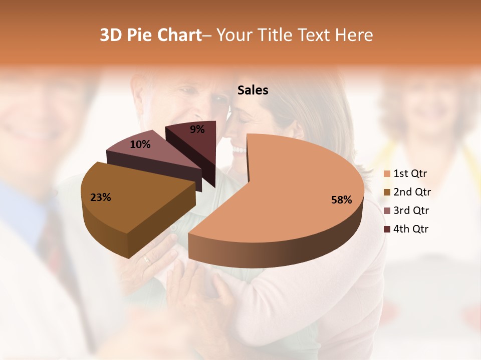 A Man And Woman Hugging Each Other In Front Of A Group Of People PowerPoint Template