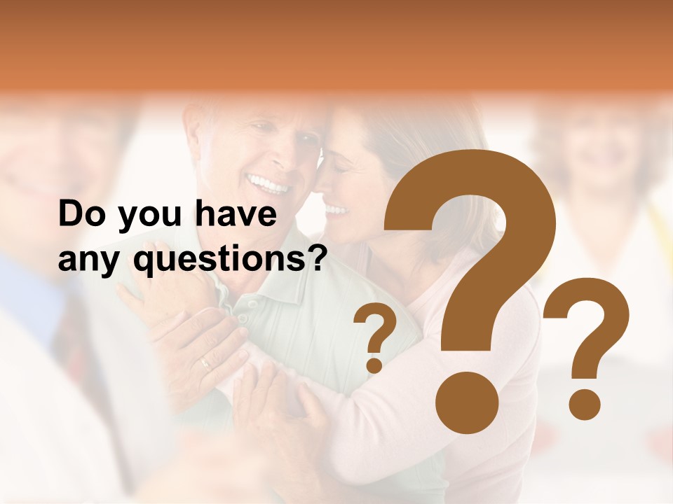 A Man And Woman Hugging Each Other In Front Of A Group Of People PowerPoint Template