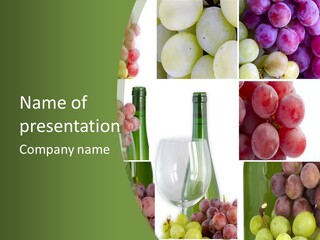 A Collage Of Grapes And Wine Bottles PowerPoint Template