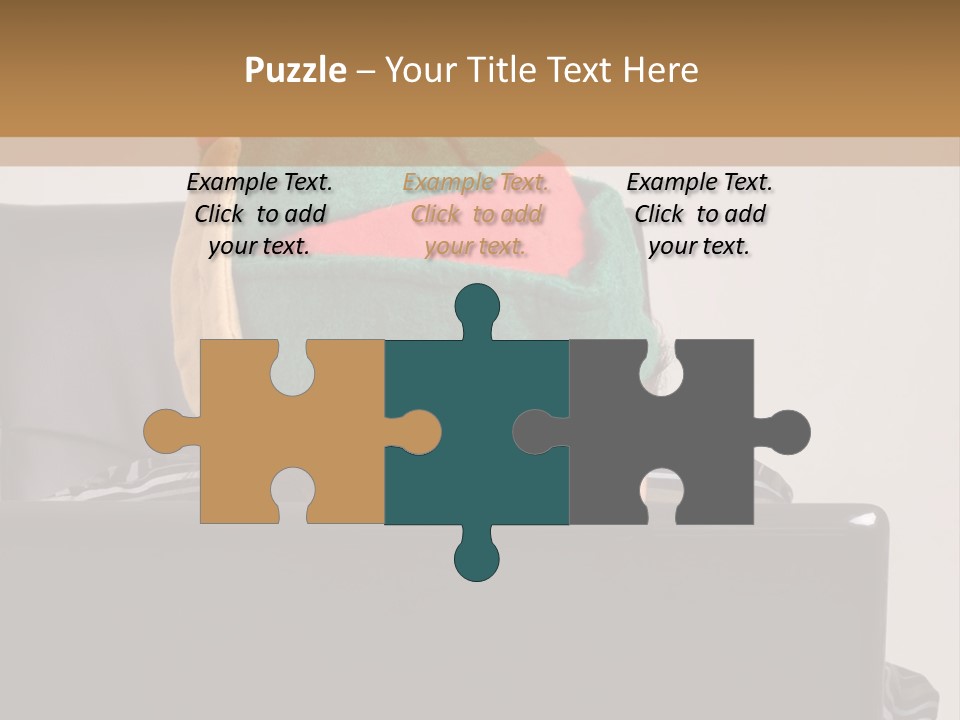 A Man Wearing A Elf Hat Sitting In Front Of A Laptop PowerPoint Template