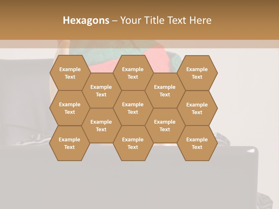 A Man Wearing A Elf Hat Sitting In Front Of A Laptop PowerPoint Template